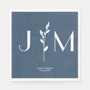 Servilleta De Papel Boda de Moda Rústica Gris Slate