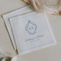 Boda de Monograma Azul Vintage