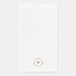 Servilleta De Papel Boda de monograma de círculo de Relieve metalizado