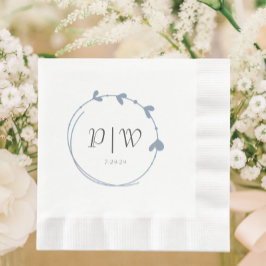 Servilleta De Papel Boda de monograma de la corona azul oscuro