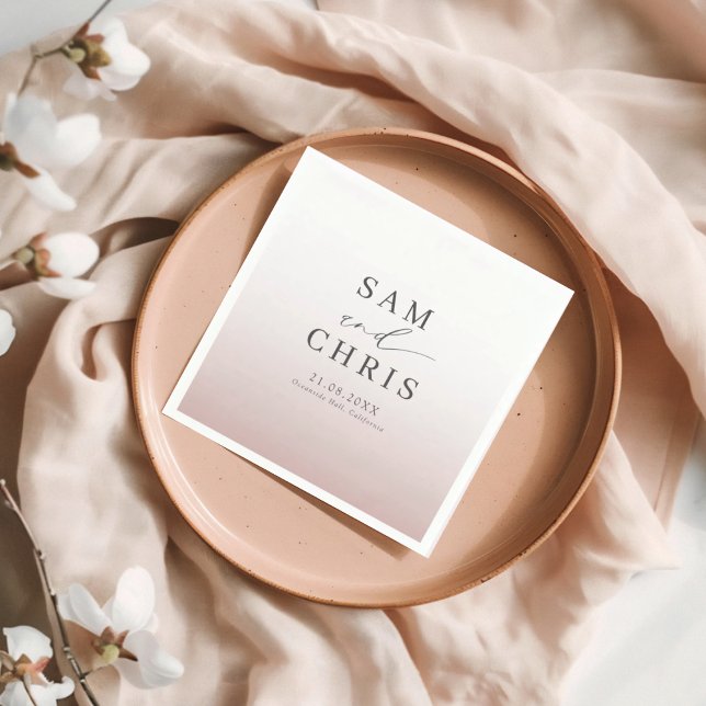 Servilleta De Papel Boda de monograma de oro rosa Chic Mínimo (Subido por el creador)
