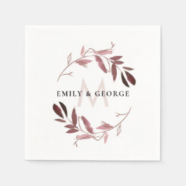 Servilleta De Papel Boda DE MONOGRAMA DE RESPIRACIÓN DE LA LLUVIA DE O