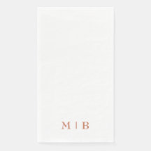 Boda de monograma de terracota simple y brillante