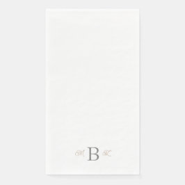 Servilleta De Papel Boda de monograma de tipo combinado oro y plata