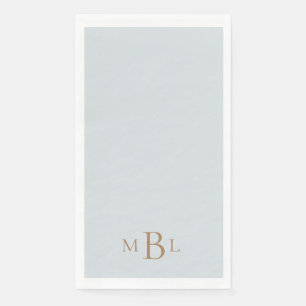 Servilleta De Papel Boda de monograma Dusty Blue Gold