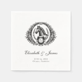 Servilleta De Papel Boda de Monograma Ecuestre Formal Escudo