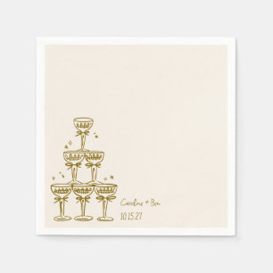 Servilleta De Papel Boda de Monograma manuscrito de la Torre de Champa
