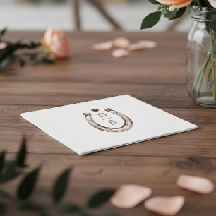 Servilleta De Papel Boda de Monograma Personalizado de Herradura Occid