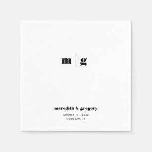 Servilleta De Papel Boda de monograma Personalizado mínimo moderno
