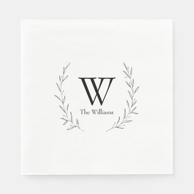 Servilleta De Papel Boda de monograma personalizado ruso Wreath (Anverso)