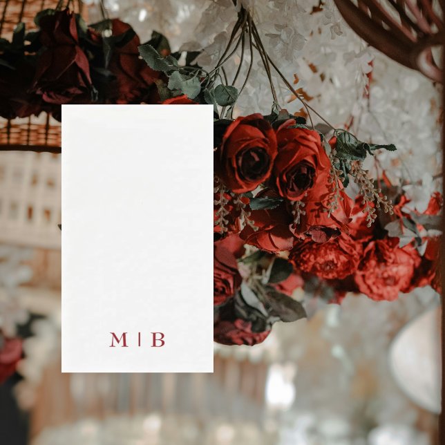 Servilleta De Papel Boda de Monograma Rojo Sleek y Simple Ruby (Subido por el creador)