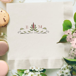 Servilleta De Papel Boda de Monograma Romántico Victoriano Personaliza