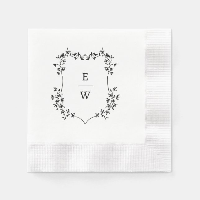 Servilleta De Papel Boda de Monograma Simple (Anverso)