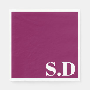 Servilleta De Papel Boda de Monograma Simple   Iniciales Personalizada