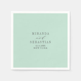 Servilleta De Papel Boda de monograma sólido Aqua