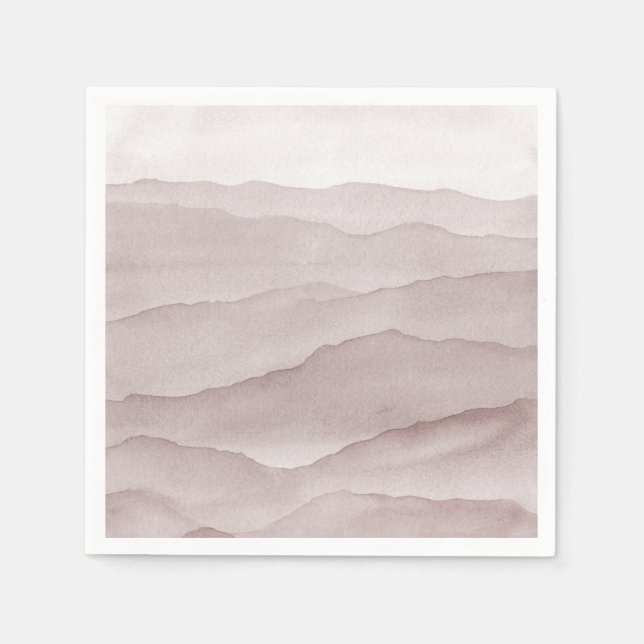 Servilleta De Papel Boda de montañas rosas polvorientas abstractas (Anverso)