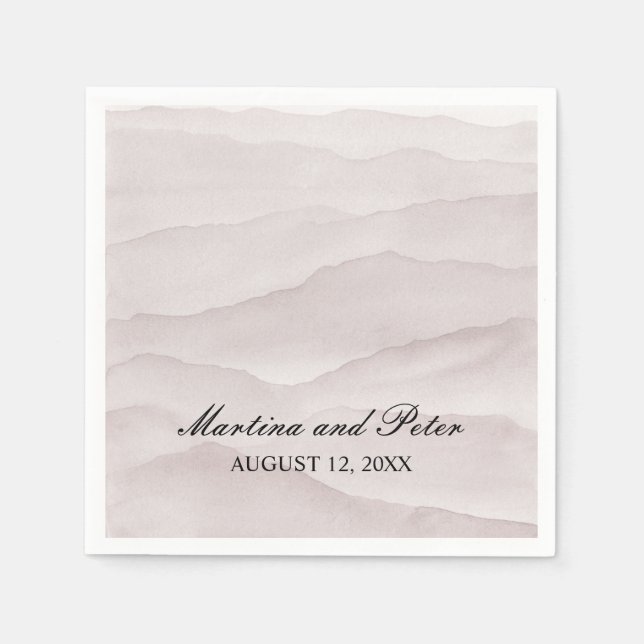 Servilleta De Papel Boda de montañas rosas polvorientas abstractas (Anverso)