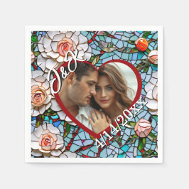 Servilleta De Papel Boda de mosaico y vidrio manchado personalizado