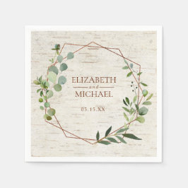 Servilleta De Papel Boda de natalidad de cobre geométrico y ruso