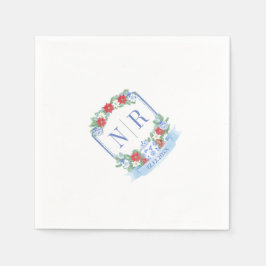 Servilleta De Papel Boda de Navidad Chinoiserie Parejas Monograma