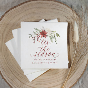 Servilleta De Papel Boda de Navidad de Invierno de Diciembre Es la Tem