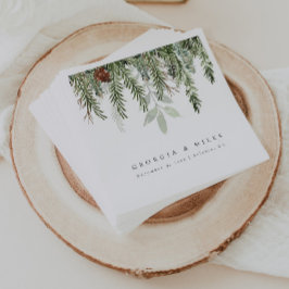 Servilleta De Papel Boda de Navidades elegantes personalizado