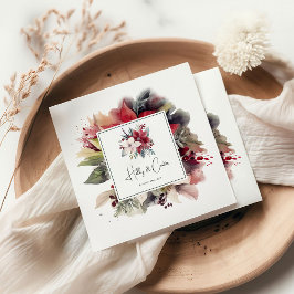 Servilleta De Papel Boda de Navidades Festividad de Winter Florals