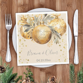 Servilleta De Papel Boda de Navidades Gold Beige