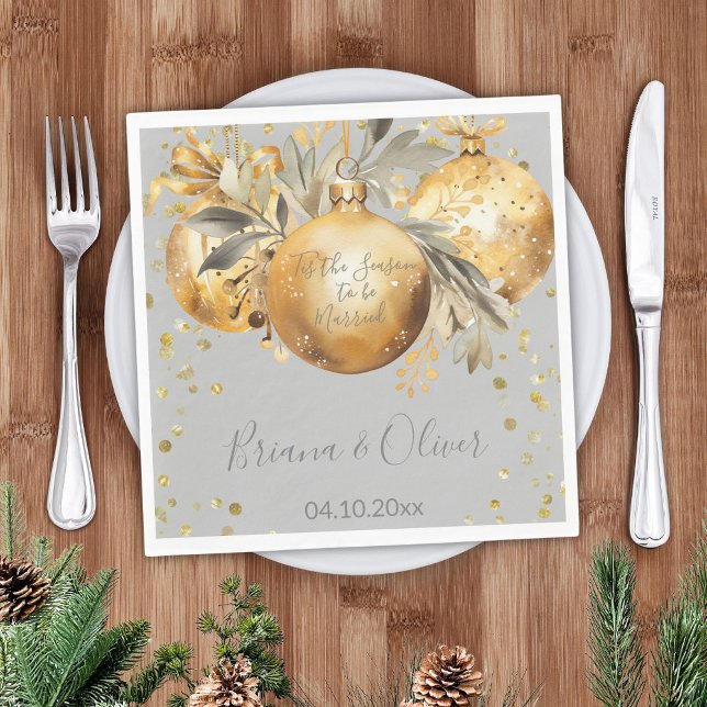 Servilleta De Papel Boda de Navidades Gris Oro (Subido por el creador)