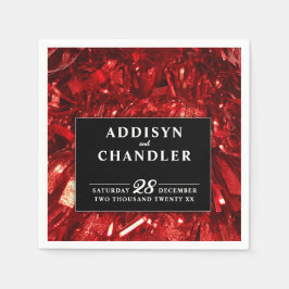 Servilleta De Papel Boda de Navidades negros y blancos modernos