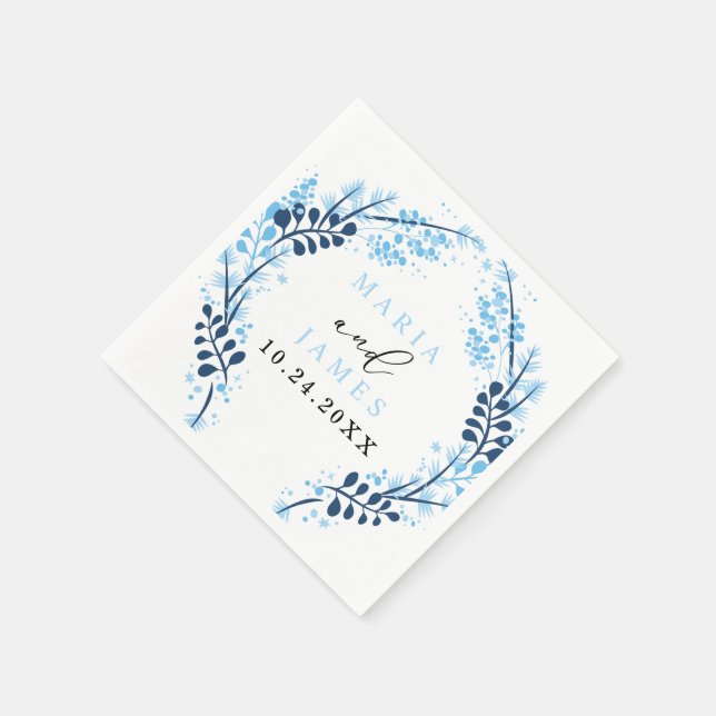 Servilleta De Papel Boda de nieve de invierno (Borde)