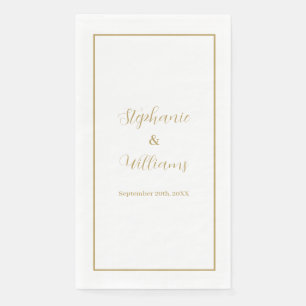 Servilleta De Papel Boda de nombre sencillo elegante y dorado Minimal