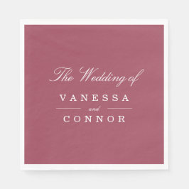 Servilleta De Papel Boda de nombres de monograma de Borgoña