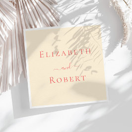 Servilleta De Papel Boda de nombres de parejas Minimalistas simples de