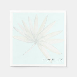 Servilleta De Papel Boda de nombres de parejas tropicales de hielo azu