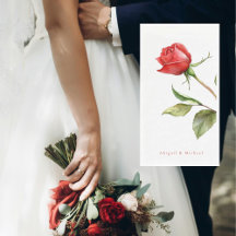 Boda de nombres personalizados de Red Rose Stem