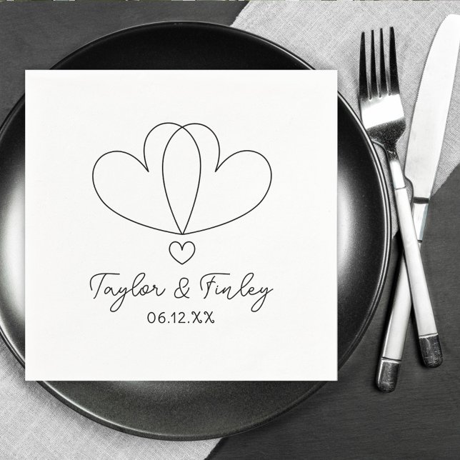 Servilleta De Papel Boda de nombres personalizados modernos y sencillo (Subido por el creador)