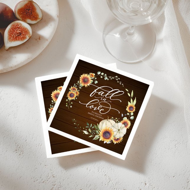 Servilleta De Papel Boda de Novia con Girasoles Verdes Otoñales (Subido por el creador)