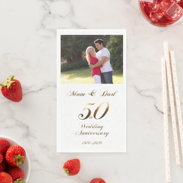 Servilleta De Papel Boda de Oro 50 Aniversarios de los padres (In situ)
