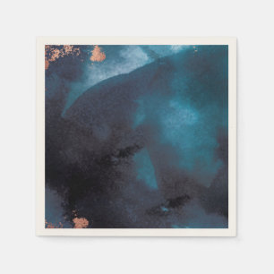 Servilleta De Papel Boda de oro de la Marina Azul Moody Rosa