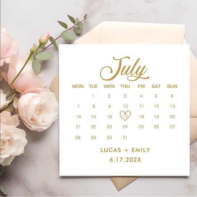 Servilleta De Papel Boda de oro del calendario de julio (Subido por el creador)