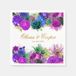 Servilleta De Papel Boda de oro del Mardi Gras de Lujo