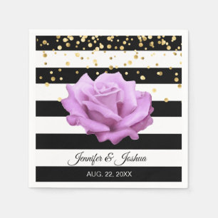 Servilleta De Papel Boda de oro Rosa de lavadora floral personalizada