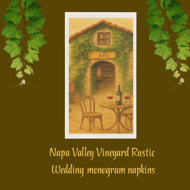 Servilleta De Papel Boda de Oro Rústico del Vineyard Valley de Napa (Subido por el creador)