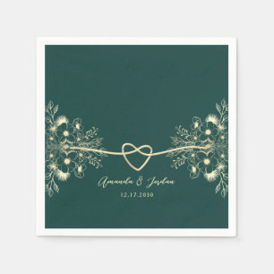 Servilleta De Papel Boda de oro verde esmeralda