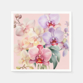 Servilleta De Papel Boda de orquídeas arcoíris de Patel