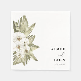 Servilleta De Papel Boda de orquídeas blancas