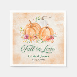 Servilleta De Papel Boda de Otoño Calabaza Otoño Enamorada