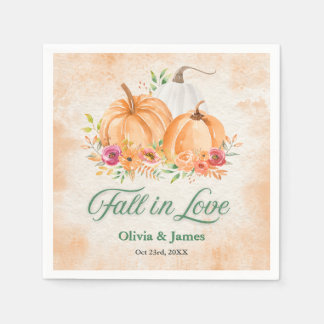 Servilleta De Papel Boda de Otoño Calabaza Otoño Enamorada