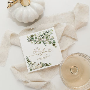 Servilleta De Papel Boda de Otoño con Calabaza y Verdor